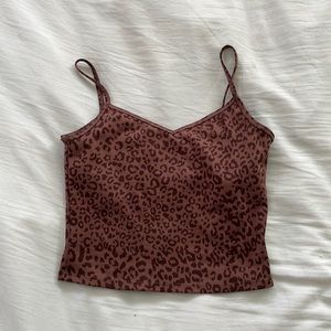 Fit Blackout Ribbed Jacquard Tank Top In Pink Leopard